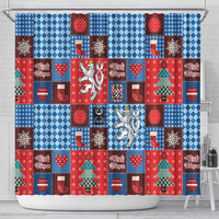 Czech Christmas Patchwork Shower Curtain - Wonder Print Shop