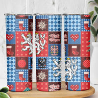 Czech Christmas Patchwork Skinny Tumbler - Wonder Print Shop