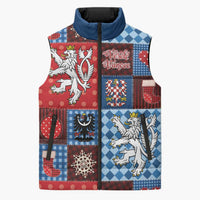 Czech Christmas Patchwork Sleeveless Puffer Jacket - Wonder Print Shop