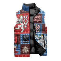 Czech Christmas Patchwork Sleeveless Puffer Jacket - Wonder Print Shop