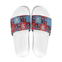Czech Christmas Patchwork Slide Sandals - Wonder Print Shop