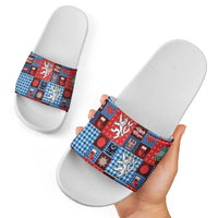 Czech Christmas Patchwork Slide Sandals - Wonder Print Shop