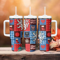 Czech Christmas Patchwork Tumbler With Handle - Wonder Print Shop
