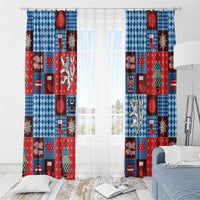 Czech Christmas Patchwork Window Curtain - Wonder Print Shop