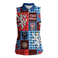 Czech Christmas Patchwork Women Sleeveless Polo Shirt - Wonder Print Shop