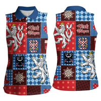 Czech Christmas Patchwork Women Sleeveless Polo Shirt - Wonder Print Shop