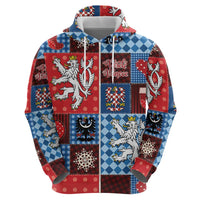 Czech Christmas Patchwork Zip Hoodie - Wonder Print Shop