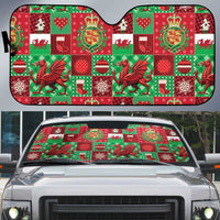 Wales Christmas Patchwork Auto Sun Shade - Wonder Print Shop