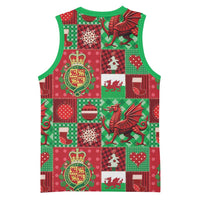 Wales Christmas Patchwork Basketball Jersey - Wonder Print Shop