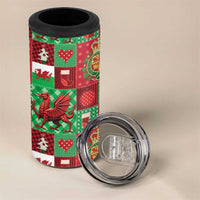Wales Christmas Patchwork 4 in 1 Can Cooler Tumbler - Wonder Print Shop