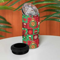 Wales Christmas Patchwork 4 in 1 Can Cooler Tumbler - Wonder Print Shop