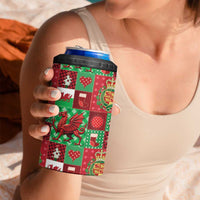 Wales Christmas Patchwork 4 in 1 Can Cooler Tumbler - Wonder Print Shop