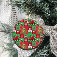 Wales Christmas Patchwork Ceramic Ornament - Wonder Print Shop