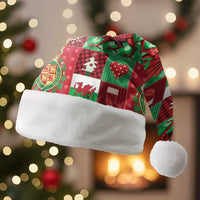 Wales Christmas Patchwork Christmas Santa Hat - Wonder Print Shop