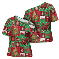 Wales Christmas Patchwork Cross Shoulder Shirt - Wonder Print Shop
