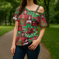 Wales Christmas Patchwork Cross Shoulder Shirt - Wonder Print Shop