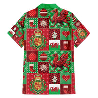 Wales Christmas Patchwork Family Matching Off Shoulder Maxi Dress and Hawaiian Shirt - Wonder Print Shop