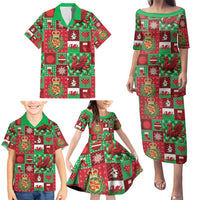 Wales Christmas Patchwork Family Matching Puletasi and Hawaiian Shirt - Wonder Print Shop