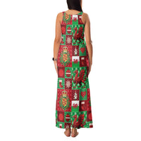 Wales Christmas Patchwork Family Matching Tank Maxi Dress and Hawaiian Shirt - Wonder Print Shop