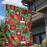 Wales Christmas Patchwork Garden Flag - Wonder Print Shop