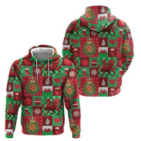 Wales Christmas Patchwork Hoodie - Wonder Print Shop
