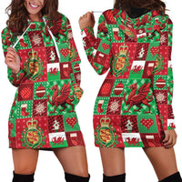 Wales Christmas Patchwork Hoodie Dress - Wonder Print Shop