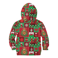 Wales Christmas Patchwork Kid Hoodie - Wonder Print Shop
