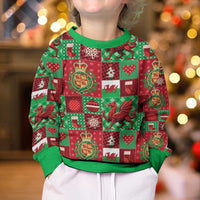 Wales Christmas Patchwork Kid Ugly Christmas Sweater - Wonder Print Shop