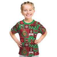 Wales Christmas Patchwork Kid T Shirt - Wonder Print Shop
