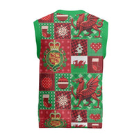 Wales Christmas Patchwork Christmas Knitted V-Neck Vest - Wonder Print Shop