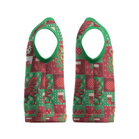 Wales Christmas Patchwork Christmas Knitted V-Neck Vest - Wonder Print Shop