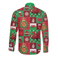 Wales Christmas Patchwork Long Sleeve Button Shirt - Wonder Print Shop