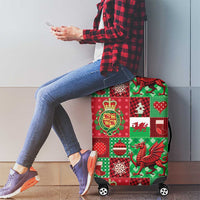 Wales Christmas Patchwork Luggage Cover - Wonder Print Shop