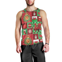 Wales Christmas Patchwork Men Tank Top - Wonder Print Shop