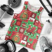 Wales Christmas Patchwork Men Tank Top - Wonder Print Shop
