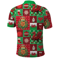Wales Christmas Patchwork Polo Shirt - Wonder Print Shop