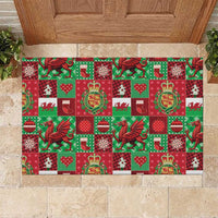 Wales Christmas Patchwork Rubber Doormat - Wonder Print Shop