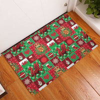 Wales Christmas Patchwork Rubber Doormat - Wonder Print Shop