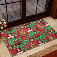 Wales Christmas Patchwork Rubber Doormat - Wonder Print Shop
