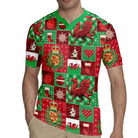 Wales Christmas Patchwork Rugby Jersey - Wonder Print Shop
