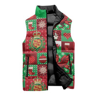 Wales Christmas Patchwork Sleeveless Puffer Jacket - Wonder Print Shop