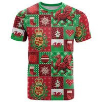 Wales Christmas Patchwork T Shirt - Wonder Print Shop