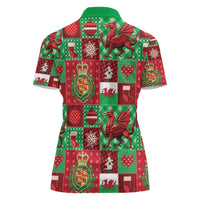 Wales Christmas Patchwork Women Polo Shirt - Wonder Print Shop