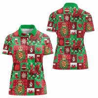 Wales Christmas Patchwork Women Polo Shirt - Wonder Print Shop
