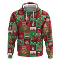 Wales Christmas Patchwork Zip Hoodie - Wonder Print Shop