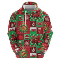 Wales Christmas Patchwork Zip Hoodie - Wonder Print Shop