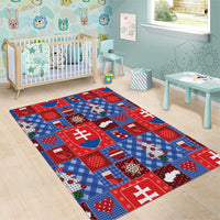 Slovakia Christmas Patchwork Area Rug - Wonder Print Shop