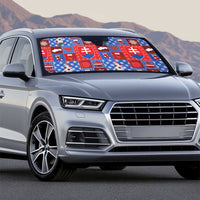 Slovakia Christmas Patchwork Auto Sun Shade - Wonder Print Shop