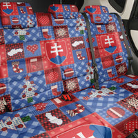 Slovakia Christmas Patchwork Back Car Seat Cover - Wonder Print Shop