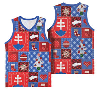 Slovakia Christmas Patchwork Basketball Jersey - Wonder Print Shop